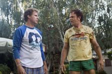 Will Ferrell and John C. Reilly wearing clothes they should have outgrown years ago.