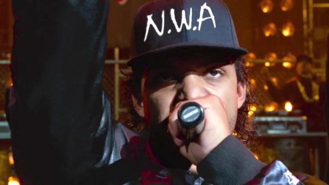 O'Shea Jackson Jr. as Ice Cube in Straight Outta Compton. O'Shea Jackson Jr. as Ice Cube in Straight Outta Compton.