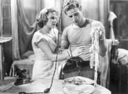 Kim Hunter and Marlon Brando in A Streetcar Named Desire.