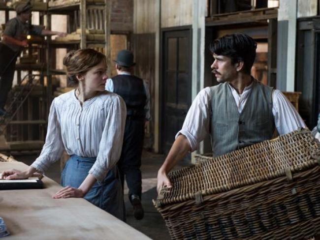 Carey Mulligan and Ben Whishaw in Suffragette. Carey Mulligan and Ben Whishaw in Suffragette.