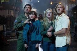 Kyle Chandler, Joel Courtney, Elle Fanning and Ron Eldard in Super 8. Kyle Chandler, Joel Courtney, Elle Fanning and Ron Eldard in Super 8.