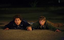 Jonah Hill and Michael Cena in Superbad. Jonah Hill and Michael Cena in Superbad.