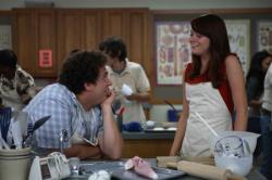 Jonah Hill and Emma Stone in Superbad. Jonah Hill and Emma Stone in Superbad.