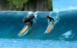 Surfboarding penguins in Surf's Up. Surfboarding penguins in Surf's Up.