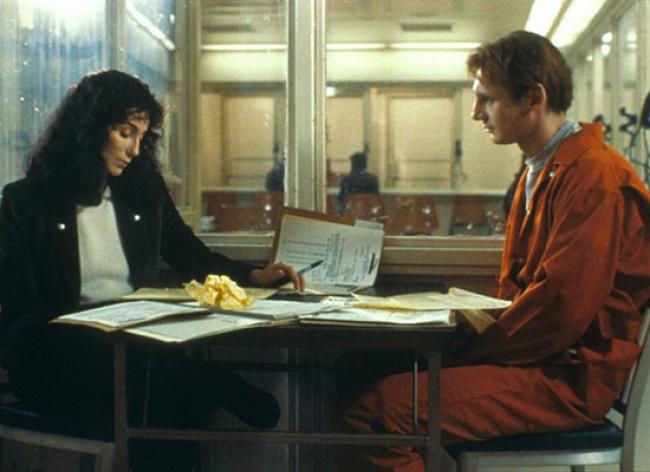 Cher and Liam Neeson in Suspect. Cher and Liam Neeson in Suspect.