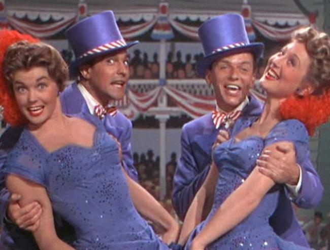 Esther Williams, Gene Kelly, Frank Sinatra and Betty Garrett in Take Me Out to the Ball Game.