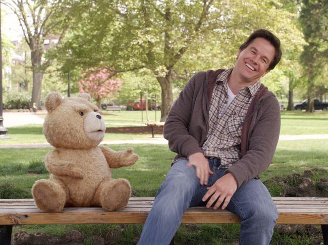 Ted and Mark Wahlberg in Ted 2.