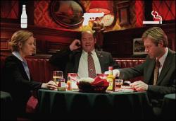 Maria Bello, David Koechner, and Aaron Eckhart in Thank You for Smoking. Maria Bello, David Koechner, and Aaron Eckhart in Thank You for Smoking.