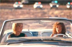 Geena Davis and Susan Sarandon in Thelma and Louise.