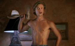 Brad Pitt providing the ladies with some eye candy in Thelma and Louise Brad Pitt providing the ladies with some eye candy in Thelma and Louise