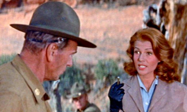 Gary Cooper and Rita Hayworth in They Came to Cordura. Gary Cooper and Rita Hayworth in They Came to Cordura.