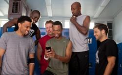 Michael Ealy, Kevin Hart, Gary Owen, Terrence Jenkins, Romany Malco, and Jerry Ferrara in Think like a Man. 