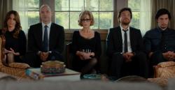 Tina Fey, Corey Stoll, Jane Fonda, Jason Bateman, and Adam Driver in This Is Where I Leave You.