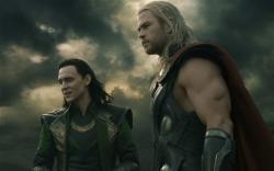 Tom Hiddleston and Chris Hemsworth in Thor: The Dark World.