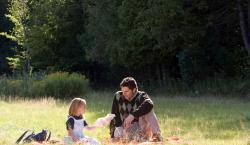 Henry has a picnic with his future wife.