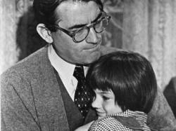 Gregory Peck and Mary Badham in To Kill a Mockingbird.