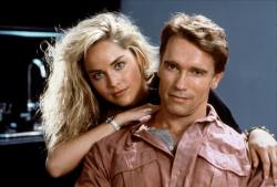 Sharon Stone and Arnold Schwarzenegger in the original Total Recall.