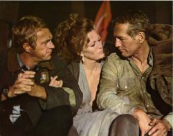 Steve McQueen, Faye Dunaway and Paul Newman in The Towering Inferno.