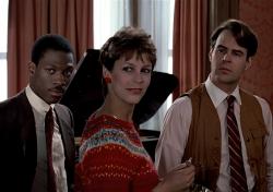 Eddie Murphy, Jamie Lee Curtis and Dan Aykroyd in Trading Places.