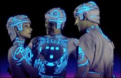 Cindy Morgan, Bruce Boxleitner and Jeff Bridges in Tron. Cindy Morgan, Bruce Boxleitner and Jeff Bridges in Tron.