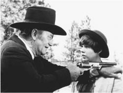 John Wayne and Kim Darby in True Grit. John Wayne and Kim Darby in True Grit.
