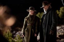 Hailee Steinfeld and Jeff Bridges in True Grit. Hailee Steinfeld and Jeff Bridges in True Grit.