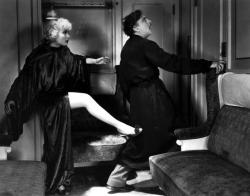 Carole Lombard kicks John Barrymore's butt in Twentieth Century.