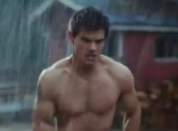 Taylor Lautner gives his fans what they want in Breaking Dawn - Part 1. Taylor Lautner gives his fans what they want in Breaking Dawn - Part 1.