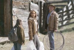 Jennifer Lopez and Robert Redford in An Unfinished Life. Jennifer Lopez and Robert Redford in An Unfinished Life.