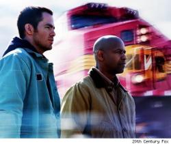 Chris Pine and Denzel Washington in Unstoppable. Chris Pine and Denzel Washington in Unstoppable.