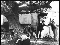 Edna Purviance, Charlie Chaplin and Eric Campbell in The Vagabond.