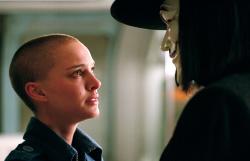 Natalie Portman and Hugo Weaving in V for Vendetta.