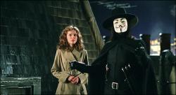 Natalie Portman and Hugo Weaving in V for Vendetta.
