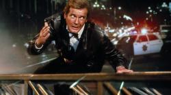 Roger Moore as James Bond one last time thinking, Roger Moore as James Bond one last time thinking,