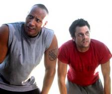 Dwayne Johnson and Johnny Knoxville in Walking Tall.