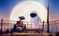 WALL-E and EVA in WALL-E. WALL-E and EVA in WALL-E.