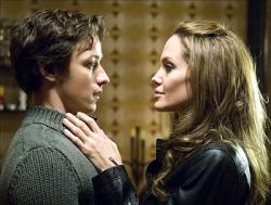 James McAvoy and Angelina Jolie in Wanted. James McAvoy and Angelina Jolie in Wanted.