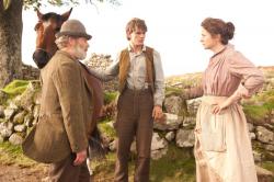 Peter Mullan, Jeremy Irvine and Emily Watson in Warhorse Peter Mullan, Jeremy Irvine and Emily Watson in Warhorse