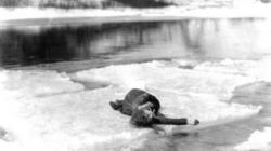 Lillian Gish suffering for her art in Way Down East.