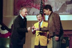 Gene Hackman and Ray Romano in Welcome to Mooseport. Gene Hackman and Ray Romano in Welcome to Mooseport.