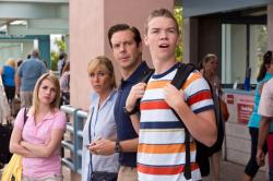 Emma Roberts, Jennifer Aniston, Jason Sudeikis and Will Poulter as the Millers. Emma Roberts, Jennifer Aniston, Jason Sudeikis and Will Poulter as the Millers.