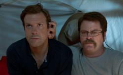 Jason Sudeikis and Nick Offerman in We're the Millers. Jason Sudeikis and Nick Offerman in We're the Millers.