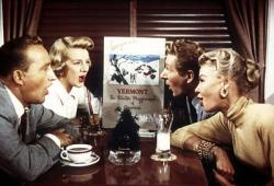 Bing Crosby, Rosemary Clooney, Vera-Ellen, and Danny Kaye in White Christmas.