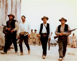 Edmond O'Brien, Warren Oates, William Holden and Ernest Borgnine in The Wild Bunch. Edmond O'Brien, Warren Oates, William Holden and Ernest Borgnine in The Wild Bunch.