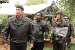 John Travolta, Martin Lawrence and William H. Macy in Wild Hogs. John Travolta, Martin Lawrence and William H. Macy in Wild Hogs.