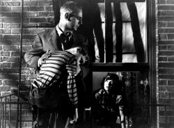 Paul Stewart, Bobby Driscoll and Ruth Roman in The Window.