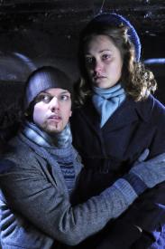 Jamie Campbell Bower and Melody Klaver in Winter in Wartime. Jamie Campbell Bower and Melody Klaver in Winter in Wartime.