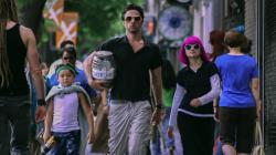 Pierce Gagnon, Zach Braff, and Joey King in Wish I was Here. Pierce Gagnon, Zach Braff, and Joey King in Wish I was Here.