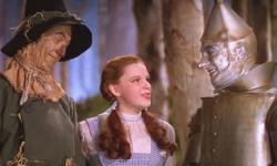 Ray Bolger, Judy Garland and Jack Haley in The Wizard of Oz.