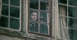 Daniel Radcliffe and the woman in black in The Woman in Black.